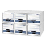 Bankers Box® STOR/DRAWER STEEL PLUS Extra Space-Savings Storage Drawers, Letter Files, 14" x 25.5" x 11.5", White/Blue, 6/Carton (FEL00311) Carton of 6