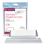Smead™ Poly Index Tabs and Inserts For Hanging File Folders, 1/5-Cut, White/Clear, 2.25" Wide, 25/Pack (SMD64600) Pack of 25 Tabs
