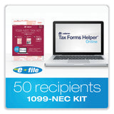 Adams® 1099-NEC + 1096 Tax Form Kit with e-File Code, Inkjet/Laser, Five-Part Carbonless, 8.5 x 3.67, 3 Forms/Sheet, 50 Forms Total (ABFSTAX550NEC22) Pack of 50