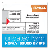 Adams® 1099-NEC + 1096 Tax Form Kit with e-File Code, Inkjet/Laser, Five-Part Carbonless, 8.5 x 3.67, 3 Forms/Sheet, 50 Forms Total (ABFSTAX550NEC22) Pack of 50