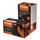 GloveWorks® by AMMEX® Heavy-Duty Industrial Nitrile Gloves, Powder-Free, Medium, 8 mil Thick, 9.5" Long, Orange, 100/Box (AXCGWON44100) Box of 100