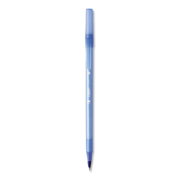 BIC® PrevaGuard Round Stic Pen, Stick, Medium 1 mm, Blue Ink, Translucent Blue Barrel, 60/Pack (BICGSAM60BLU)