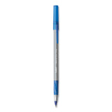 BIC® Round Stic Grip Xtra Comfort Ballpoint Pen, Medium 1 mm, Blue Ink, Gray/Blue Barrel, 24/Box, 6 Boxes/Pack (BICGSMG144EBLU) Pack of 144