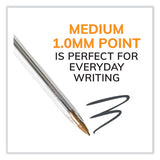 BIC® Cristal Xtra Smooth Ballpoint Pen, Stick, Medium 1 mm, Black Ink, Clear Barrel, 24/Box, 6 Boxes/Pack (BICMS144EBLK) Pack of 144