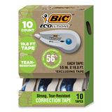 BIC® Wite-Out Brand Ecolutions Correction Tape, Non-Refillable, White, 0.2" x 19.8 ft, 10/Pack (BICWOET10WHI)