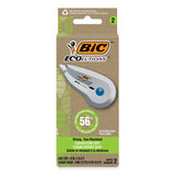 BIC® Wite-Out Brand Ecolutions Correction Tape, Non-Refillable, White, 0.2" x 19.8 ft, 2/Pack (BICWOET21WHI) Each