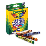 Crayola® Ultra-Clean Washable Crayons, Large, Assorted, 16/Box (CYO523281) Box of 16
