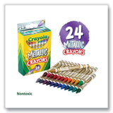 Crayola Metallic Crayons, Assorted, 24/Pack (CYO528815) 1 Pack