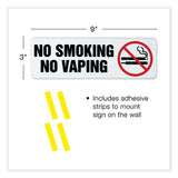Excello Global Products® No Smoking No Vaping Indoor/Outdoor Wall Sign, 9" x 3", Black Face, Black/Red Graphics, 4/Pack (EXOHD0175S) Pack of 4