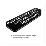 Excello Global Products® Please Do Not Flush Indoor/Outdoor Wall Sign, 9" x 3", Black Face, White Graphics, 3/Pack (EXOHD0255S) Pack of 3