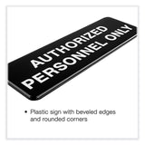 Excello Global Products® Authorized Personnel Only Indoor/Outdoor Wall Sign, 9" x 3", Black Face, White Graphics, 3/Pack (EXOHD0262S) Pack of 3