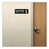 Excello Global Products® Caution Watch Your Step Indoor/Outdoor Wall Sign, 9" x 3", Black Face, White Graphics, 3/Pack (EXOHD0268S) Pack of 3