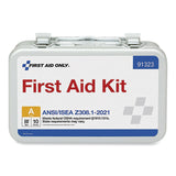 First Aid Only™ ANSI 2021 First Aid Kit for 10 People, 76 Pieces, Metal Case (FAO91323) Each