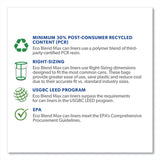 Heritage Eco Blend Max Can Liners, 23 gal, 0.8 mil, 28" x 45", Green Tint, 25 Bags/Roll, 10 Rolls/Carton (HERL5645TEER1) Case of 250