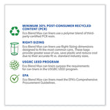 Heritage Eco Blend Max Can Liners, 23 gal, 0.8 mil, 28" x 45", Blue, 25 Bags/Roll, 10 Rolls/Carton (HERL5645TXER1) Case of 250