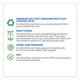 Heritage Eco Blend Max Can Liners, 60 gal, 0.8 Mil, 38" x 58", Green, 20 Bags/Roll, 5 Rolls/Carton (HERL7658TEER1) Case of 100