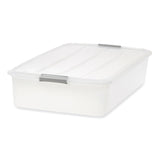 IRIS 50 Qt. Latch Lid Underbed Storage Box, 17.75" x 32.5" x 6.5", Clear (IRS100118) Each