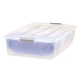 IRIS 50 Qt. Latch Lid Underbed Storage Box, 17.75" x 32.5" x 6.5", Clear (IRS100118) Each