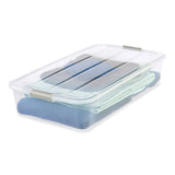 IRIS 50 Qt. Latch Lid Underbed Storage Box, 17.75" x 32.5" x 6.5", Clear (IRS100118) Each