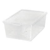 IRIS 13.5 Qt. Lift-Off Lid Storage Tote, 10.6" x 16.1" x 5.9", Clear/Gray (IRS100119)