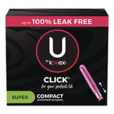Kotex® U by Kotex Click Compact Tampons, Regular, 32/Pack (KCM51584) Pack of 32