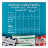 lunchskins Peel and Seal Sandwich Bag with Closure Strip, 6.3 x 2 x 7.9, White with Blue Shark, 50/Box (LCH854735005904) Box of 50