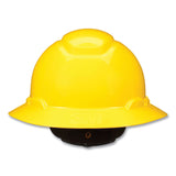 3M™ SecureFit Full Brim Hard Hat with Uvicator, Four-Point Ratchet Suspension, Yellow (MMMH802SFRUV) Each
