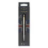 Parker® Jotter Rollerball Pen, Medium Point 0.7 mm, Black Ink, Stainless Steel Barrel (PAR2020672) Each