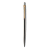 Parker® Jotter Rollerball Pen, Medium Point 0.7 mm, Black Ink, Stainless Steel Barrel (PAR2020672) Each