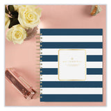 Blue Sky® Day Designer Navy Stripe Daily/Monthly Planner, Horizontal Stripe Artwork, 10 x 8, Navy/White Cover, 12-Month (Jan-Dec): 2026 (BLS142098)