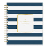 Blue Sky® Day Designer Navy Stripe Daily/Monthly Planner, Horizontal Stripe Artwork, 10 x 8, Navy/White Cover, 12-Month (Jan-Dec): 2026 (BLS142098)