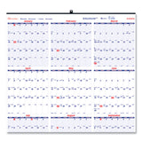 Brownline® Yearly Wall Calendar, 24 x 36, White/Blue Sheets, 12-Month (Jan to Dec): 2026 (REDC172212)