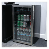 Alera™ 3.4 Cu. Ft. Beverage Cooler, Stainless Steel/Black (ALERFBC34) Each