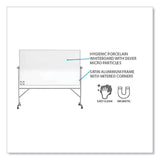 Ghent Reversible Magnetic Hygienic Porcelain Whiteboard, Satin Aluminum Frame/Stand, 72 x 48, White Surface, Ships in 7-10 Bus Days (GHEARM4M446) Each