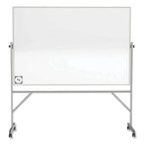 Ghent Reversible Magnetic Hygienic Porcelain Whiteboard, Satin Aluminum Frame/Stand, 72 x 48, White Surface, Ships in 7-10 Bus Days (GHEARM4M446) Each