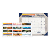House of Doolittle™ Earthscapes Recycled Monthly Desk Pad Calendar, Motivational Photos, 22 x 17, Blue Binding/Corners, 12-Month (Jan-Dec): 2026 (HOD175) Each