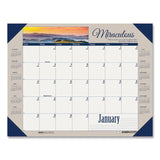 House of Doolittle™ Earthscapes Recycled Monthly Desk Pad Calendar, Motivational Photos, 22 x 17, Blue Binding/Corners, 12-Month (Jan-Dec): 2026 (HOD175) Each