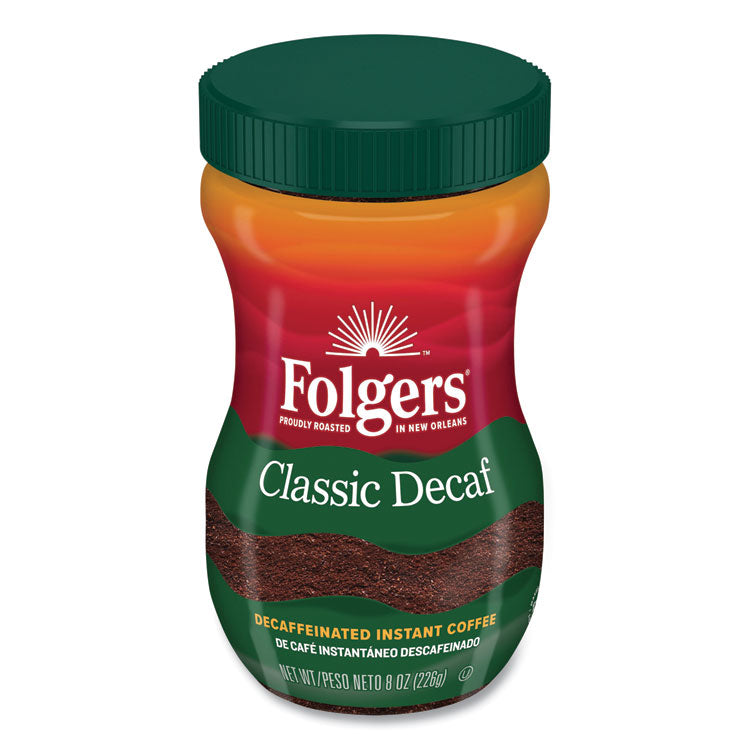 Folgers® FOL20630 Instant Coffee Crystals, Classic Decaf, 8 oz