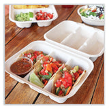 World Centric® Fiber Hinged Containers, 8.8 x 8.2 x 2.9, Natural, Paper, 300/Carton (WORTOSCT3LFS) Case of 300