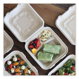 World Centric® Fiber Hinged Containers, 2-Compartment, 8.8 x 8.2 x 2.9, Natural, Paper, 300/Carton (WORTOSCU8TLFP) Case of 300