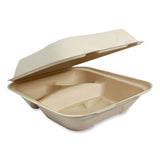 World Centric® Fiber Hinged Containers, 2-Compartment, 8.8 x 8.2 x 2.9, Natural, Paper, 300/Carton (WORTOSCU8TLFP) Case of 300