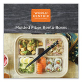 World Centric® Fiber Containers, Bento Box, 5-Compartment, 12 x 9.5 x 2, Natural, Paper, 300/Carton (WORTRSCBBLFS) Case of 300