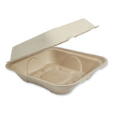 World Centric® Fiber Hinged Containers, 9.2 x 9.1 x 3.2, Natural, Paper, 300/Carton (WORTOSCU9LFP) Case of 300