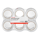 Universal® Heavy-Duty Acrylic Box Sealing Tape, 3" Core, 1.88" x 54.6 yds, Clear, 6/Pack (UNV33100) Pack of 6