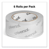 Universal® Deluxe General-Purpose Acrylic Box Sealing Tape, 2 mil, 3" Core, 1.88" x 109 yds, Clear, 6/Pack (UNV53200) Box of 6