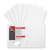 Universal® Laminated Two-Pocket Portfolios, Cardboard Paper, 100-Sheet Capacity, 11 x 8.5, White, 25/Box (UNV56417) Box of 25