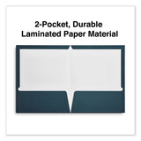 Universal® Laminated Two-Pocket Folder, Cardboard Paper, 100-Sheet Capacity, 11 x 8.5, Navy, 25/Box (UNV56418) Box of 25