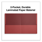 Universal® Two-Pocket Portfolio, Embossed Leather Grain Paper, 11 x 8.5, Red, 25/Box (UNV56611) 1 Pack of 25