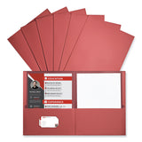 Universal® Two-Pocket Portfolio, Embossed Leather Grain Paper, 11 x 8.5, Red, 25/Box (UNV56611) 1 Pack of 25