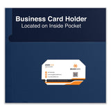 Universal® Two-Pocket Portfolio, Embossed Leather Grain Paper, 11 x 8.5, Dark Blue, 25/Box (UNV56638) 1 Pack of 25